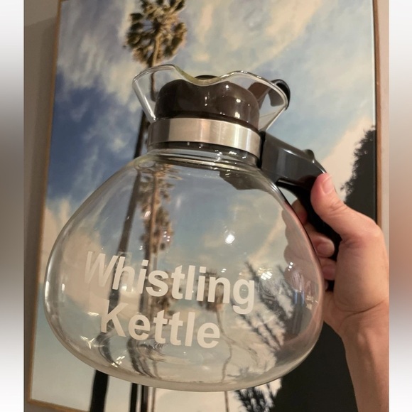 Cafe Brew Glass 12 Cup Stove Top Whistling Tea Kettle Germany 2333 - Picture 1 of 16